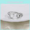 Cute And Sweet Cat Paw Ring For Girls Adorable And Versatile Micro-inlaid Shiny Diamond Hollow Kitty Design