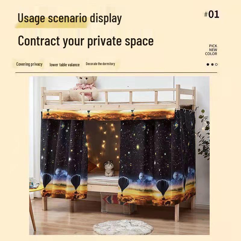 Blackout Bed Curtains for Dorm Bunks - Girls & Boys Privacy Enclosure