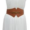 Vintage Pin Buckle Wide Leather Belt Elastic Corset Ladies Dress Suit Waist Belt For Women Waistband Gift
