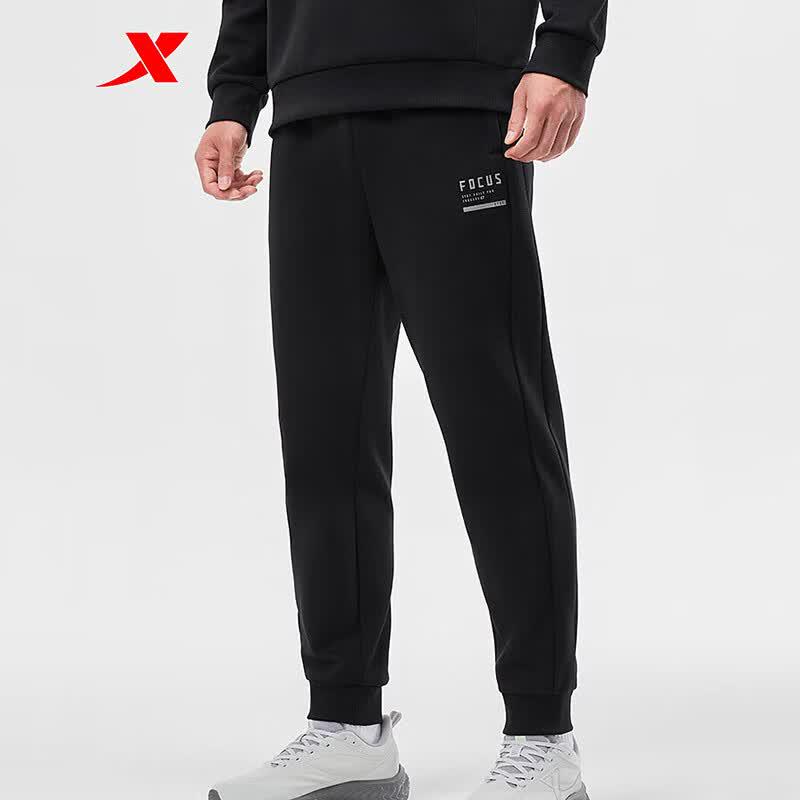 XTEP Men s Fleece-Lined Warm Straight-Leg Sports Pants XL