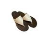 2025 spring and summer round head simple triangular toe flat bottom slippers women's seaside vacation leather comfortable women's slippers
