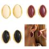 Resin Oval Studs Earrings for Women Geometric Fashion Jewelry Ear Accessories for Casual and Formal Occasions