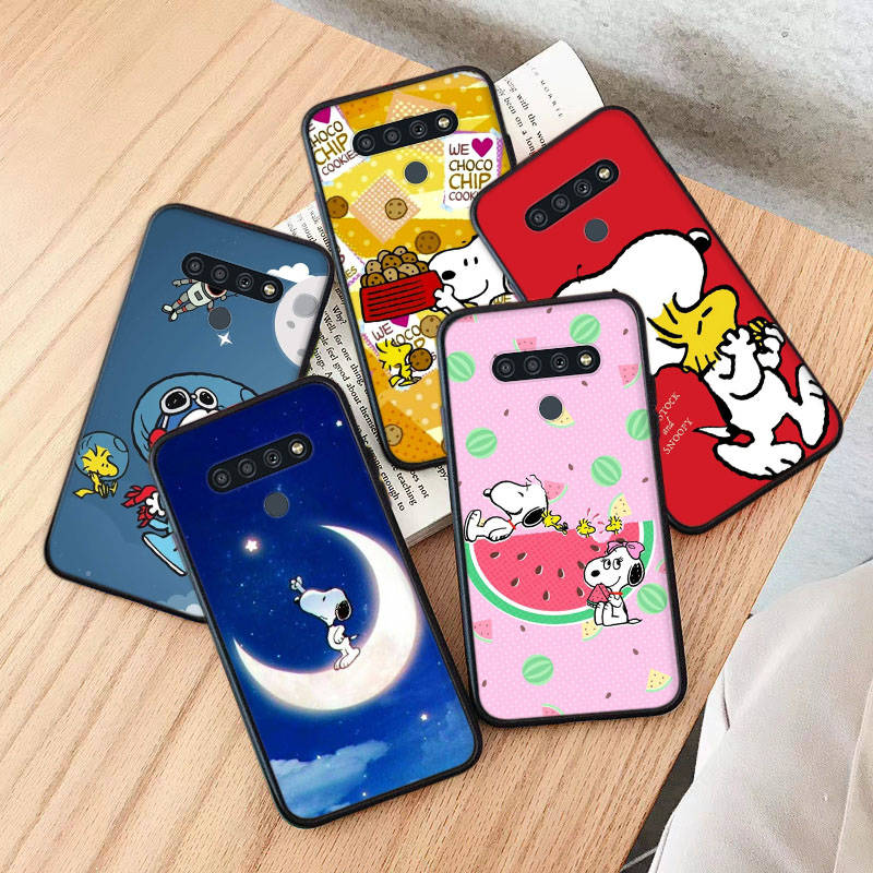 AN12 Snoopy Black Case for Xiaomi Poco X6 M5 M6 F5 F6 F1 C65 C55 C50 C51 C40 Redmi Note 7 8 14C A3X 13C 12C 11 10A 9C Pro Sofe Cover