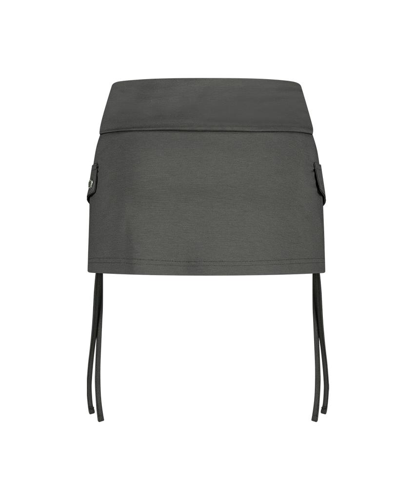 Aejeuyua Folding Hidden Skirt Pants Charcoal