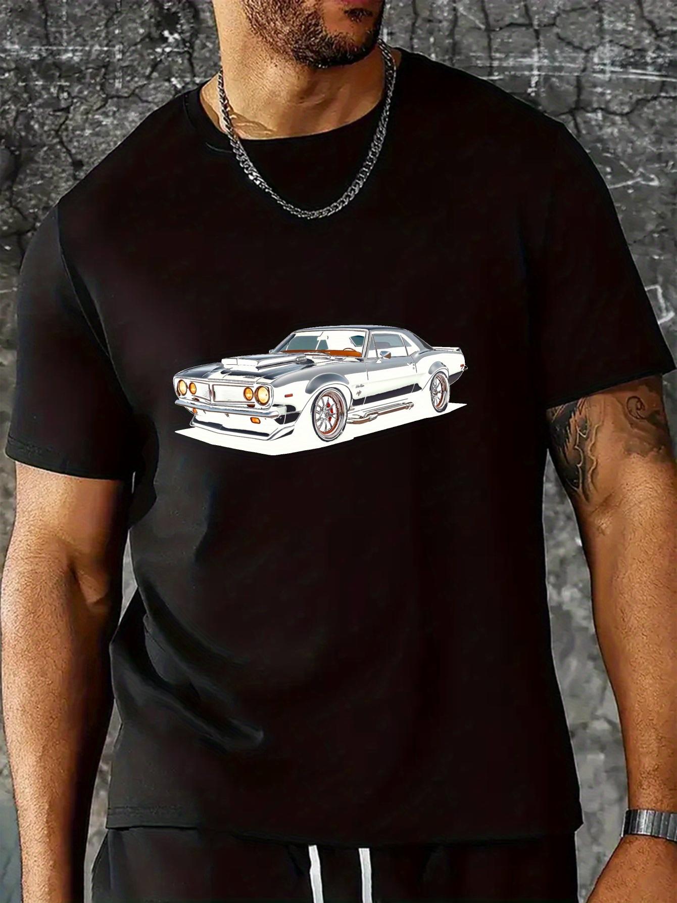 Retro Sports T-shirt - Black with Orange & White Print XL