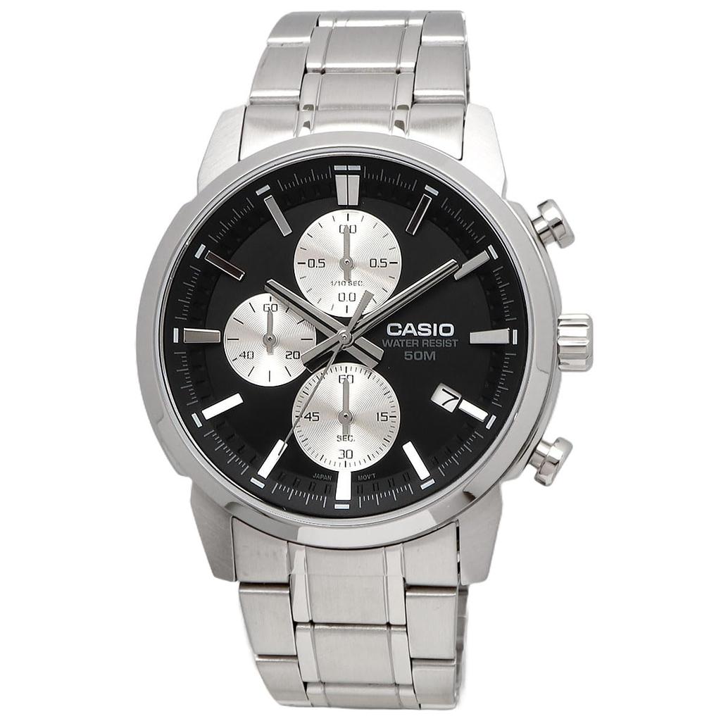 Casio Standard Men's Watch MTP-E510D-1A2V 1/10 Second Chronograph Quartz Reverse Panda
