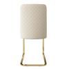 Velvet Dining Chair, Set of 2, Luxurious, Lounge Chair, Diamond Back Design, with Gold-Colored Metal Support Legs, Beige[OLD SKU:WF317940AAB]