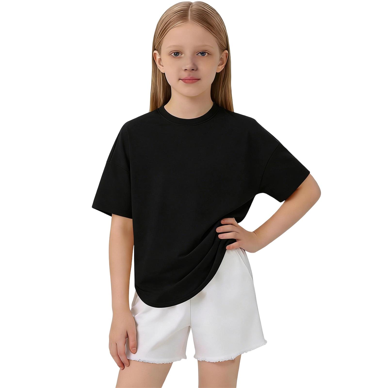 Children s Fashionable  Comfortable  Casual Short-Sleeve Top 140 чёрный