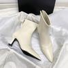 Autumn Winter Fashion Pointed Toe Ankle Boots Women Zippers Thick Heels Shoes Street Style Dress Short Botas Mujer