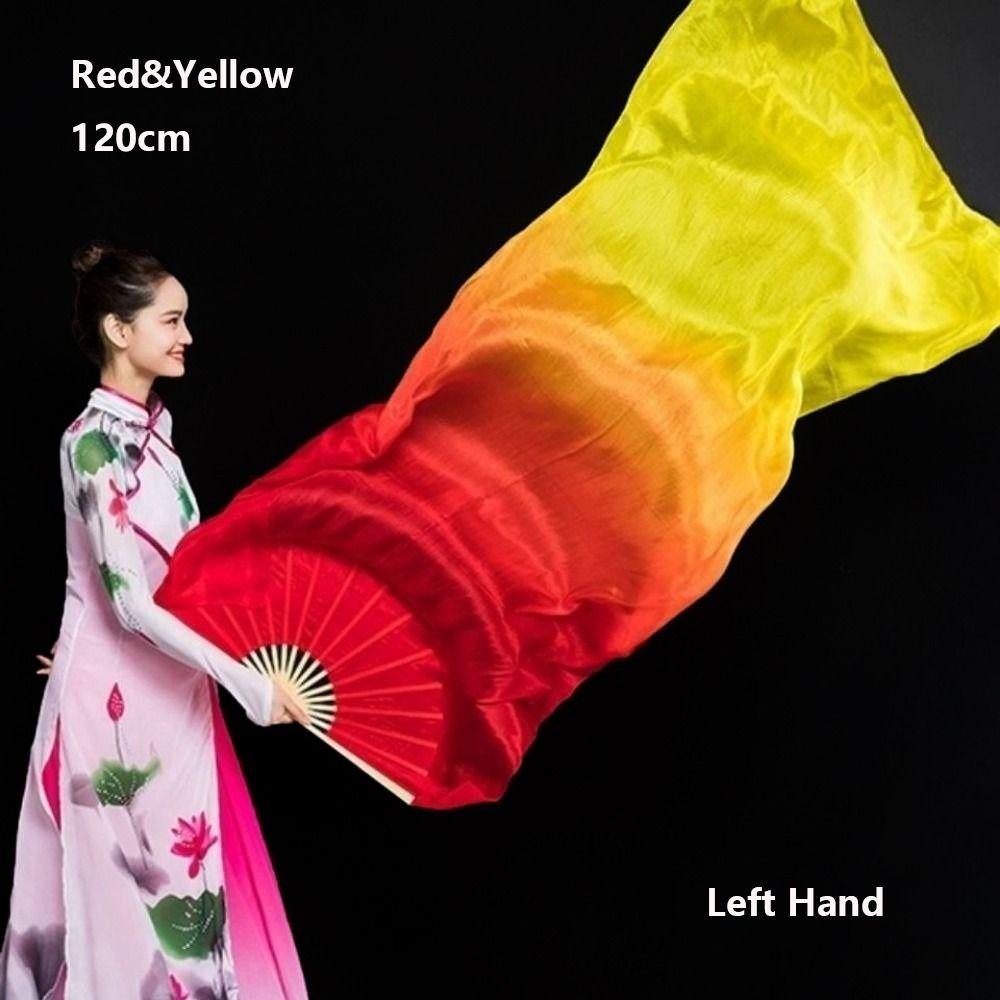120/150/180cm Kid Women Belly Dancing Fan Right&Left Hands Practice Long Imitation Silk Fans