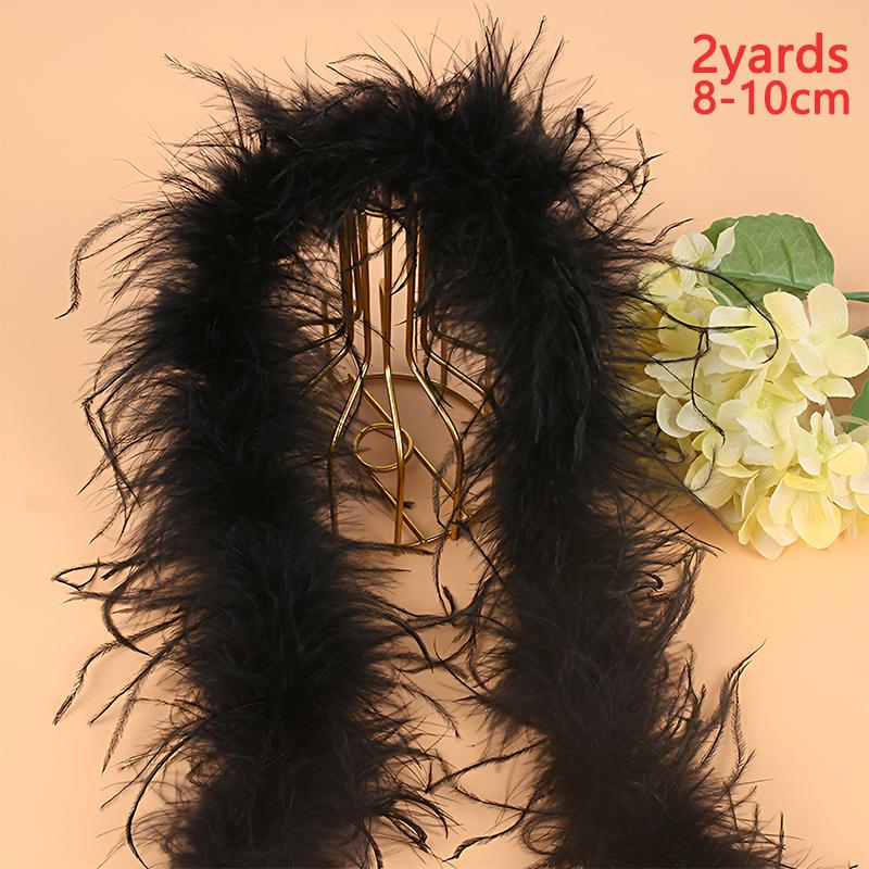 Feather Boa Ostrich 8-10cm Trim Long For Sewing Party Crafts Clothes Hat Dress 2Yards 1.82Meter Plumas Strip Black White Pink
