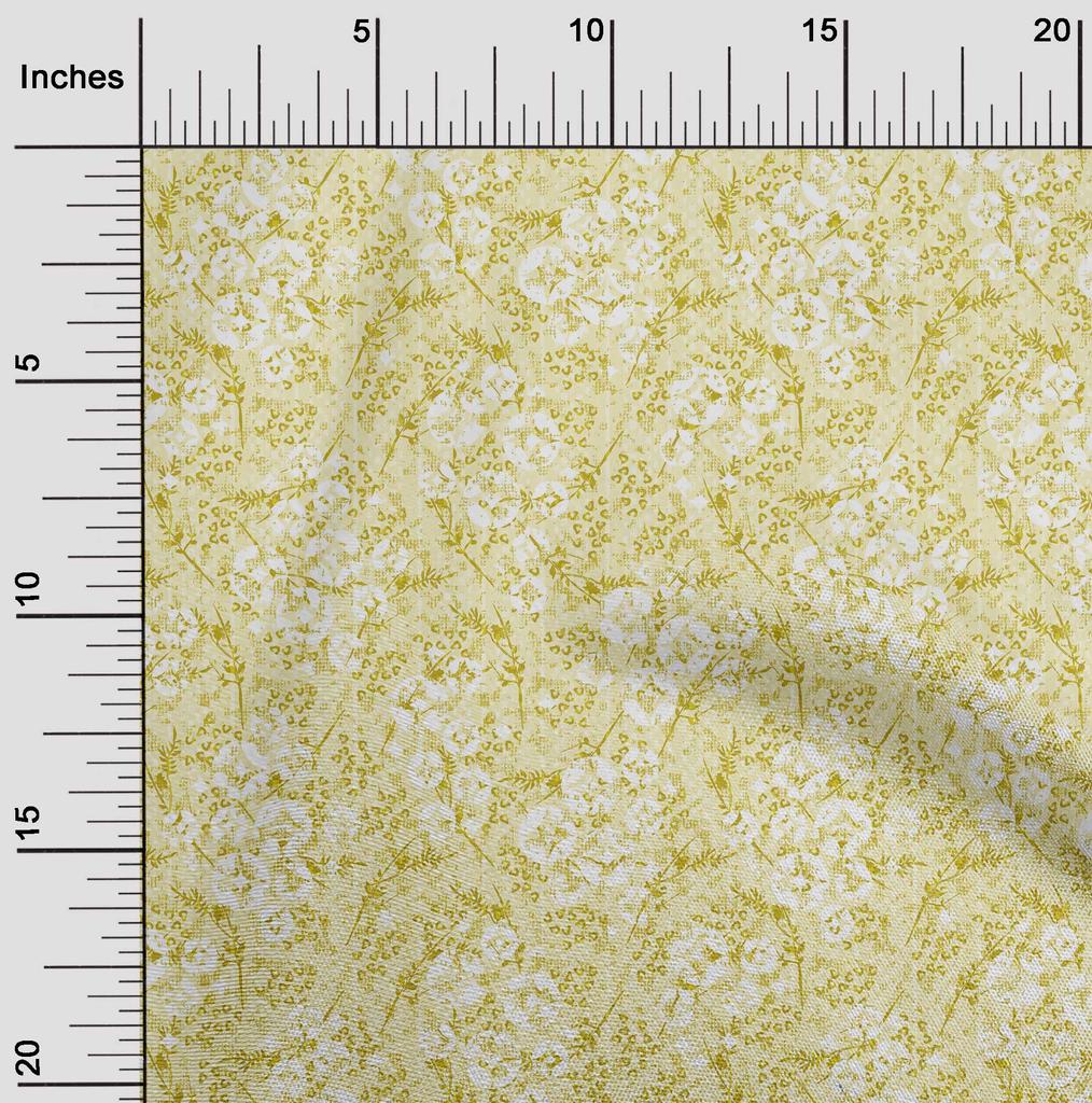 oneOone Cotton Flex Light Green Fabric Geometric & Floral Texture Diy Clothing Quilting Fabric Print Fabric By Yard 40 Inch
