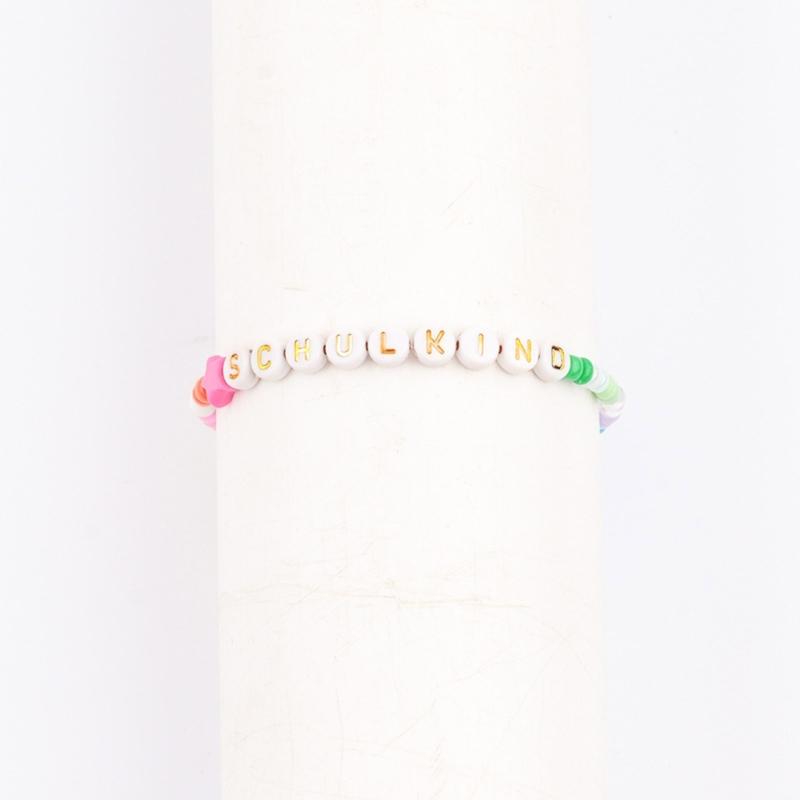 Creative Letter Bead Bracelet With/without Pendant Detail, Acrylic Design Wristlet For Teens Daily Accessories