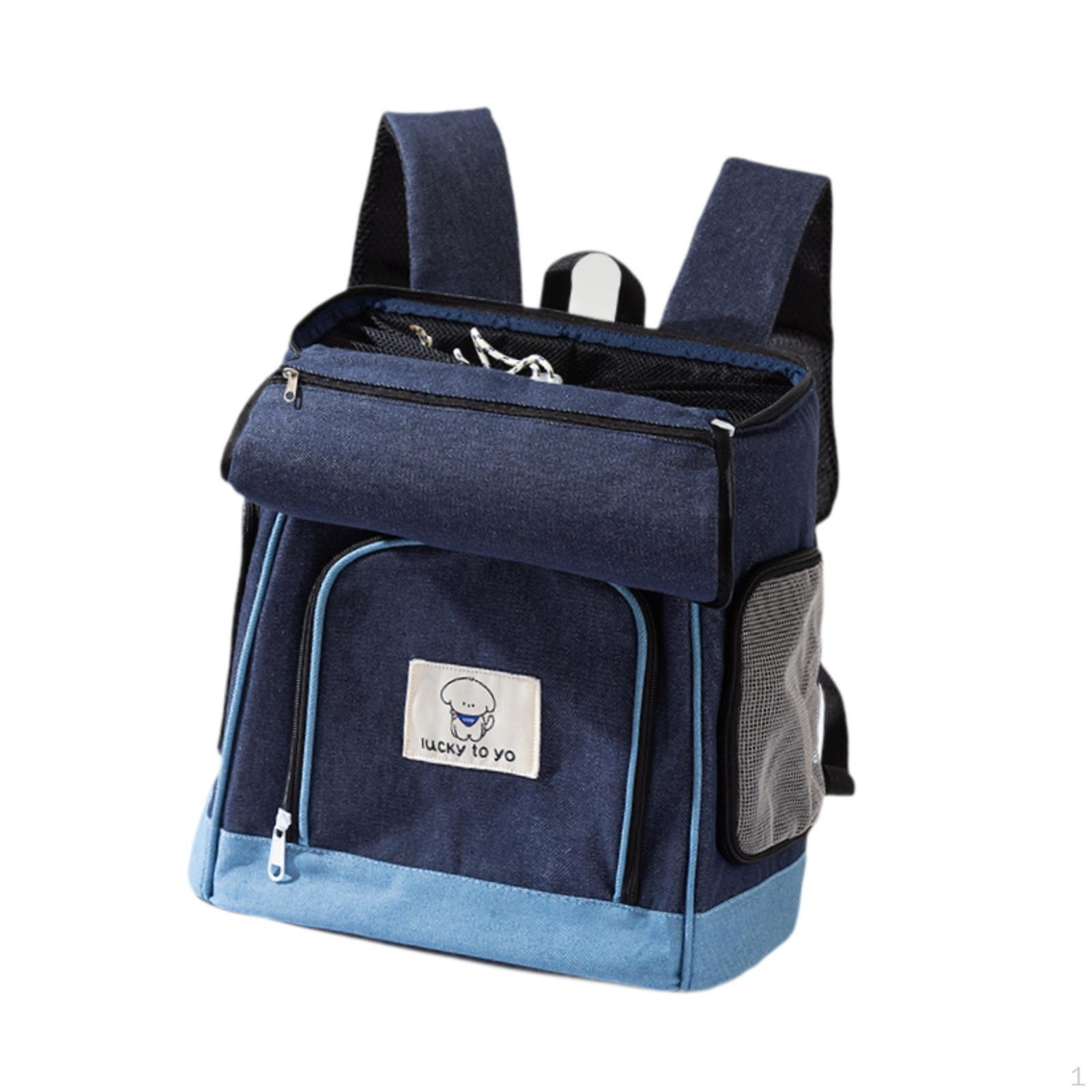 

Рюкзак-переноска для кошек, переноска для путешествий с вентиляцией и воздухопроницаемостью для маленьких собак, кошек, щенков синий