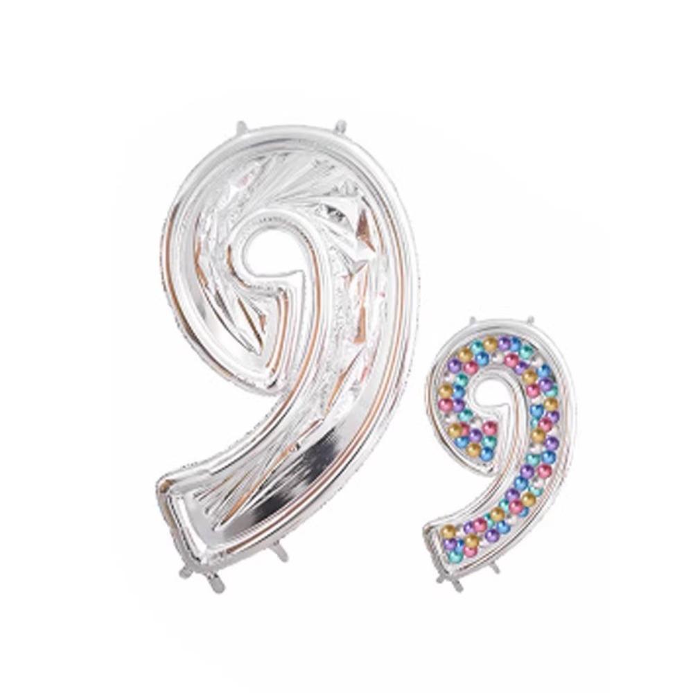 

Aluminum Film Number Balloon Stand 3D Silver Balloon Filling Frame Party Decoration 9