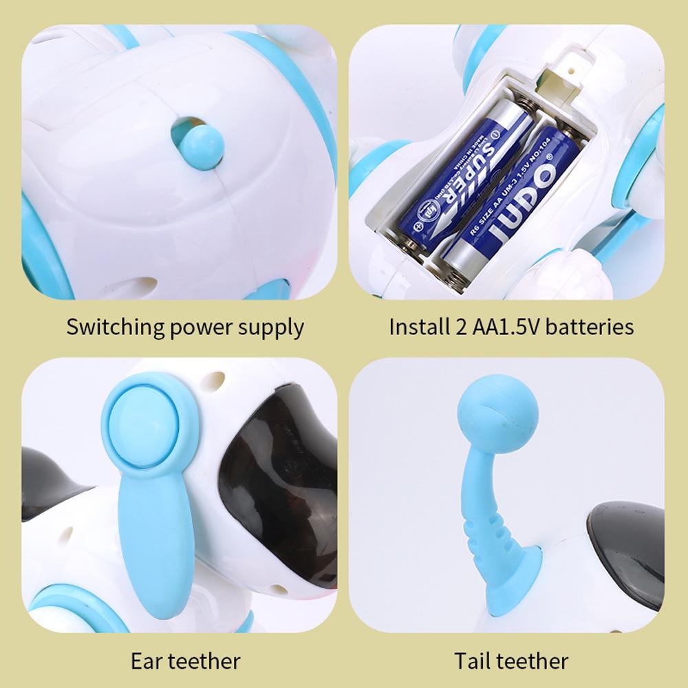 Chytrý interaktivní robotický pes, Simulované chůze, Světlo, Zvuk, Hudba, Dětské vzdělávací lezení, Zpívání a interaktivní f