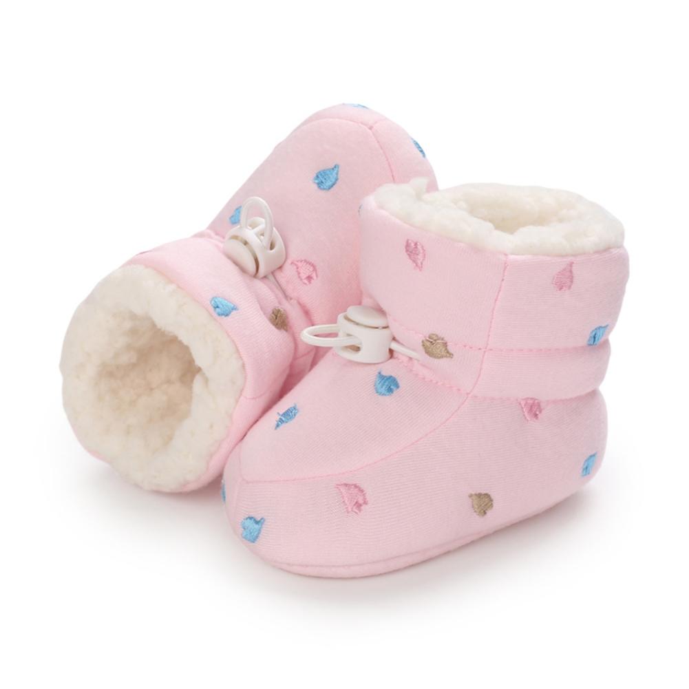 Newborn Baby Cotton Booties Non-Slip Sole Toddler Boys Girls First Walkers Infant Warm Fleece Shoes Snow Boots