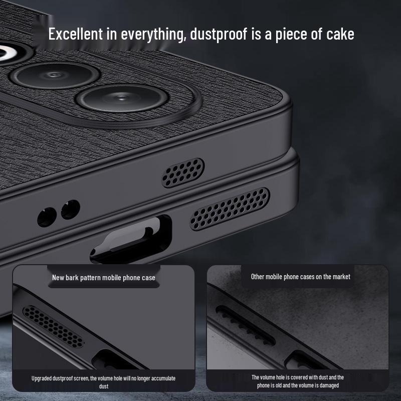 OPPO Reno 12F/Pro Drop-Proof Case with Foreign Bark Texture, Compatible with Cross-Border Models