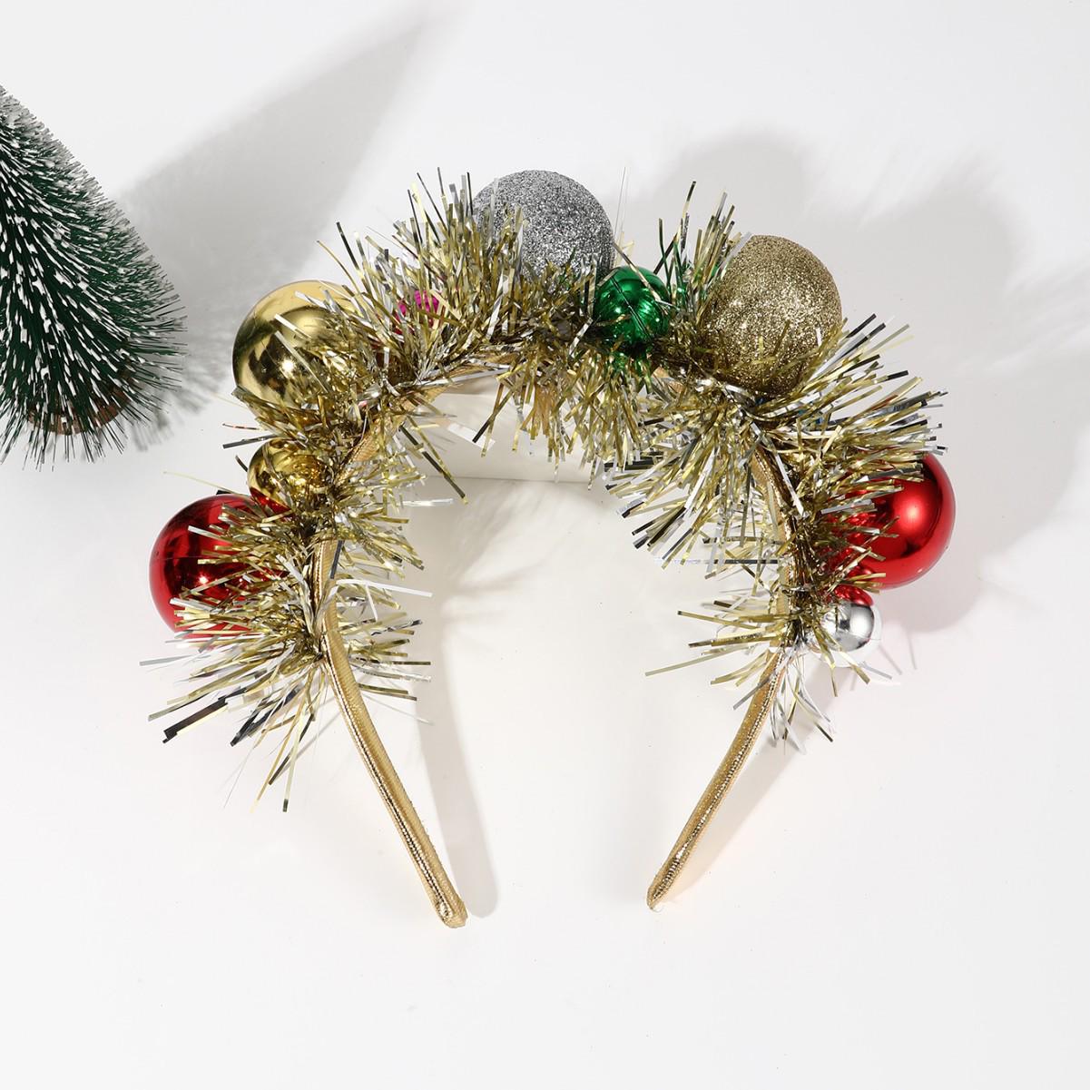 

Festive Gold Disco Ball Wire Headband for Kids - Colorful Holiday Dress-up Accessory