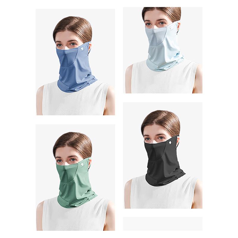 Ice Silk Sunscreen Mask Women Summer Anti-Uv Quick-Drying Face Cover Scarf Breathable Lady Neck Protection Hanging Ear Headband