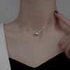 Korean Fashion 18k Gold Acacia Bean Titanium Steel Necklace - Trendy Women's Choker Design