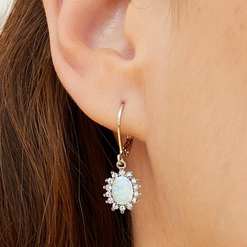 Stone Zirconium European and American High-end Atmospheric Sunflower Earrings