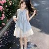Summer Girls French Sweet Bow Sleeveless Dress Medium Large Kids Princess Fairy Sundress