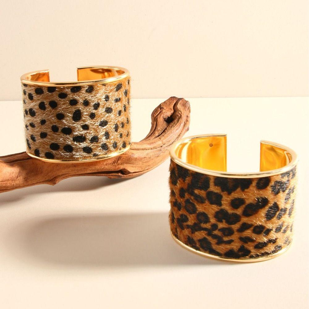 Europe American Style Wide Flocking Open Bangle Minority Design Exaggerated Bracelet  Girls