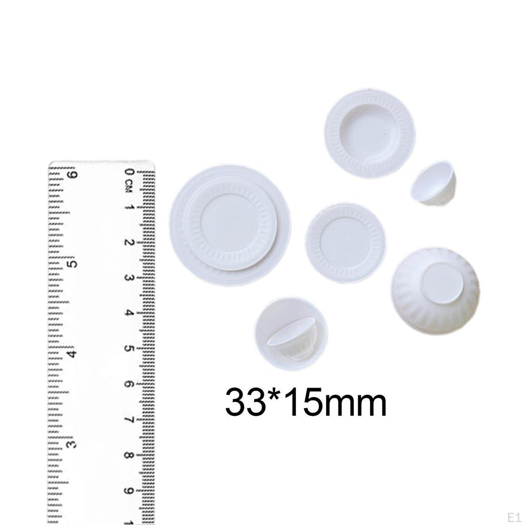 8 Mini Dollhouse Kitchen Accessories 1:6 Bowl Adults Children Cooking Game Tableware Simulation Tray