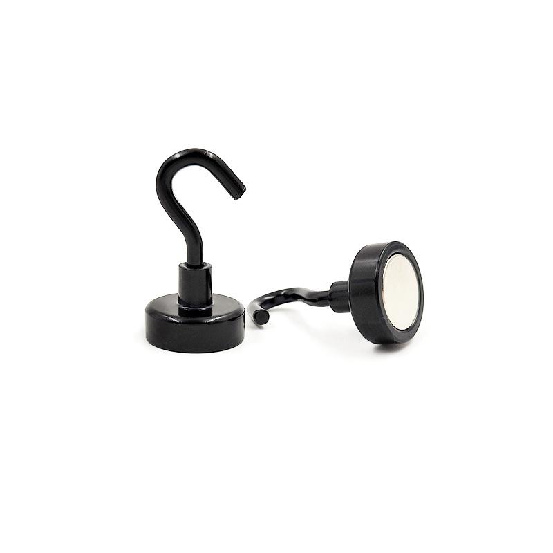 Black Strong Magnetic Hooks for Refrigerator and Door - No Drill Required