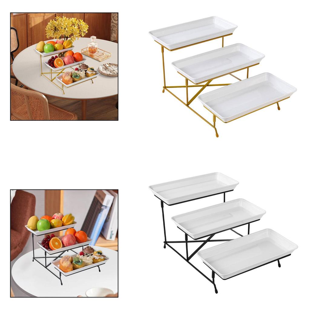 3 Tier Serving Tray, Sturdy, Serving Platters, Fruit Dessert Stand, Cupcake Display Stand, Multifunctional for Cake, Cupcakes