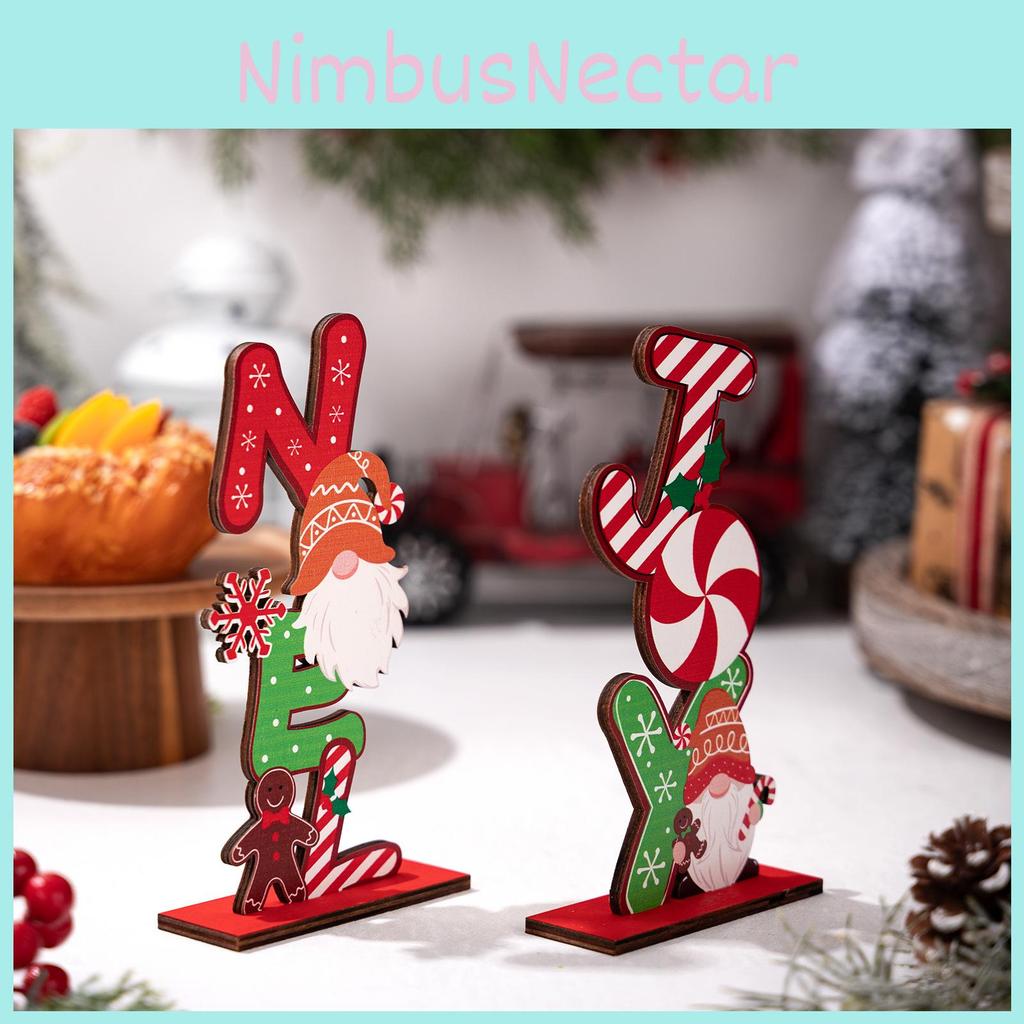 Gingerbread Wooden Man Christmas Decor With Colorful Letters For Holiday Decor