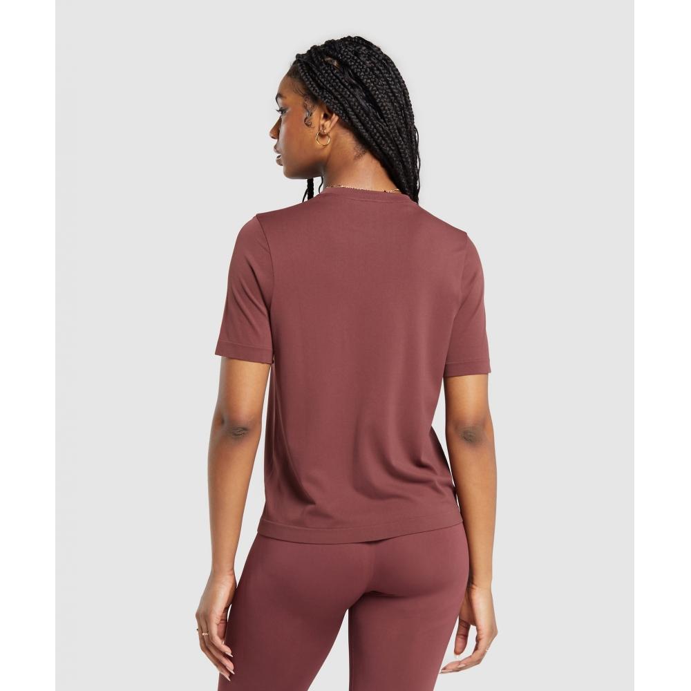 Gymshark Každodenní bezešvé tričko Burgundově hnědé B8a4n Rbqv