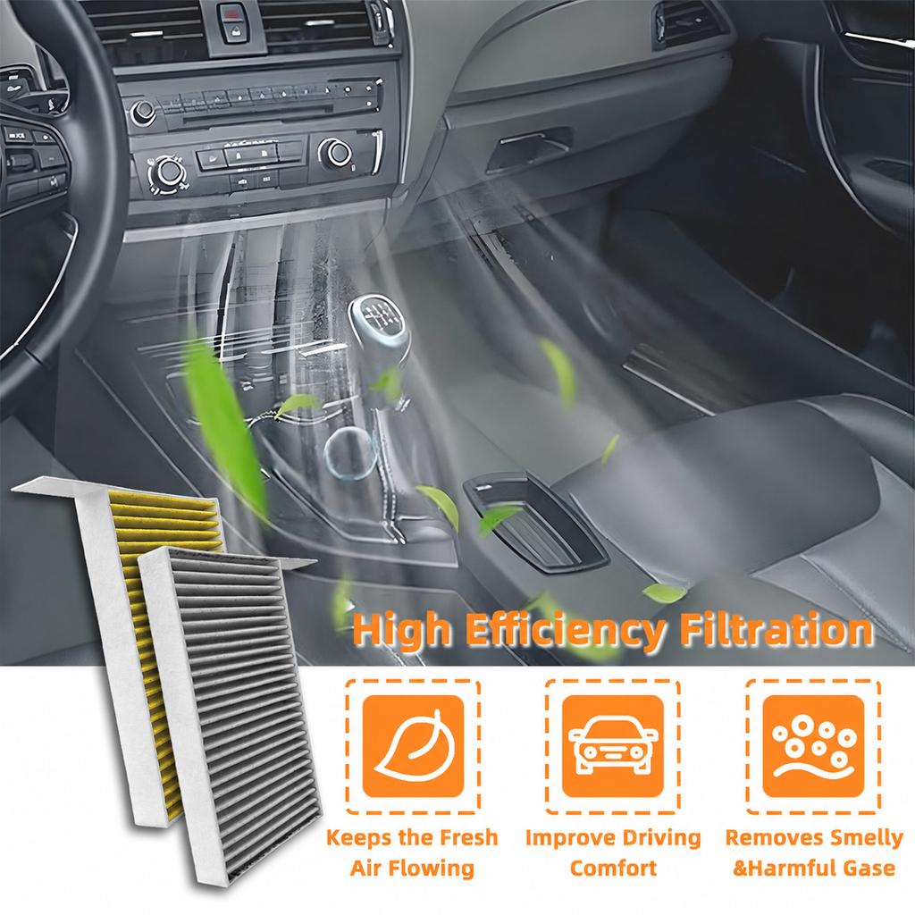 Yitong 1set Cabin Air Filter Replacement Fit for Tesla Model 3 (2017-2026) And Model Y (2020-2026) Activated Carbon Air Filter
