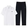 Loose Fit Pullover Short Sleeve Polo Shirt Mid Waist Thin Elastic Long Pants Casual Sports Set Unisex Sets APLU799-1+AYKT653-1