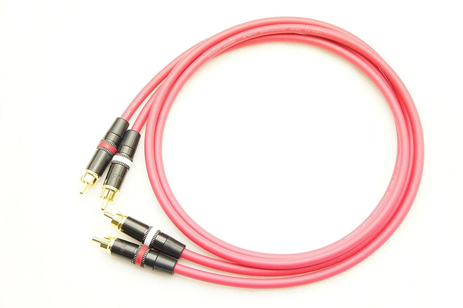 

MOGAMI 2534 RCA Red and White Line Red 2-Pair Cable, 0.5m, червоний