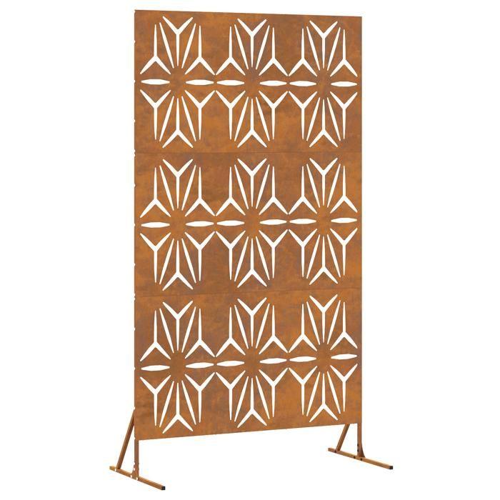 VidaXL Outdoor Metal Fence Panel In Corten Steel with a Petal Pattern | Large Size, Rustic Look, 868590