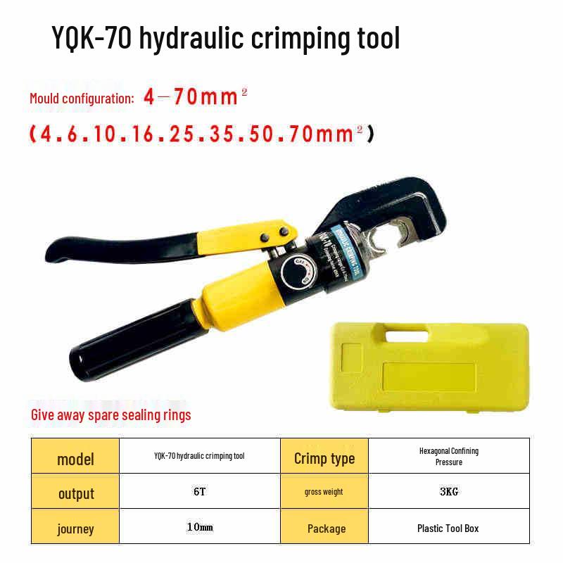 Manual Hydraulic Crimping Tool YQK-70/120/240/300 for Copper & Aluminum Lugs - Electrician Pliers