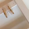 Metal Twin Pearl Line Earrings (Double Row Style)