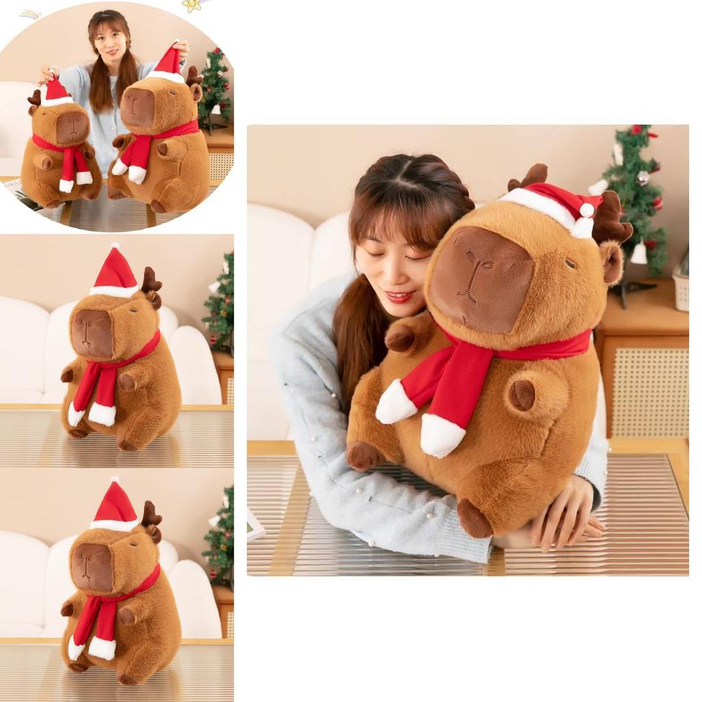 Adorable Brown Capybara Plush Toy Soft Cuddly Cushion For Christmas Decor 30cm To 50cm