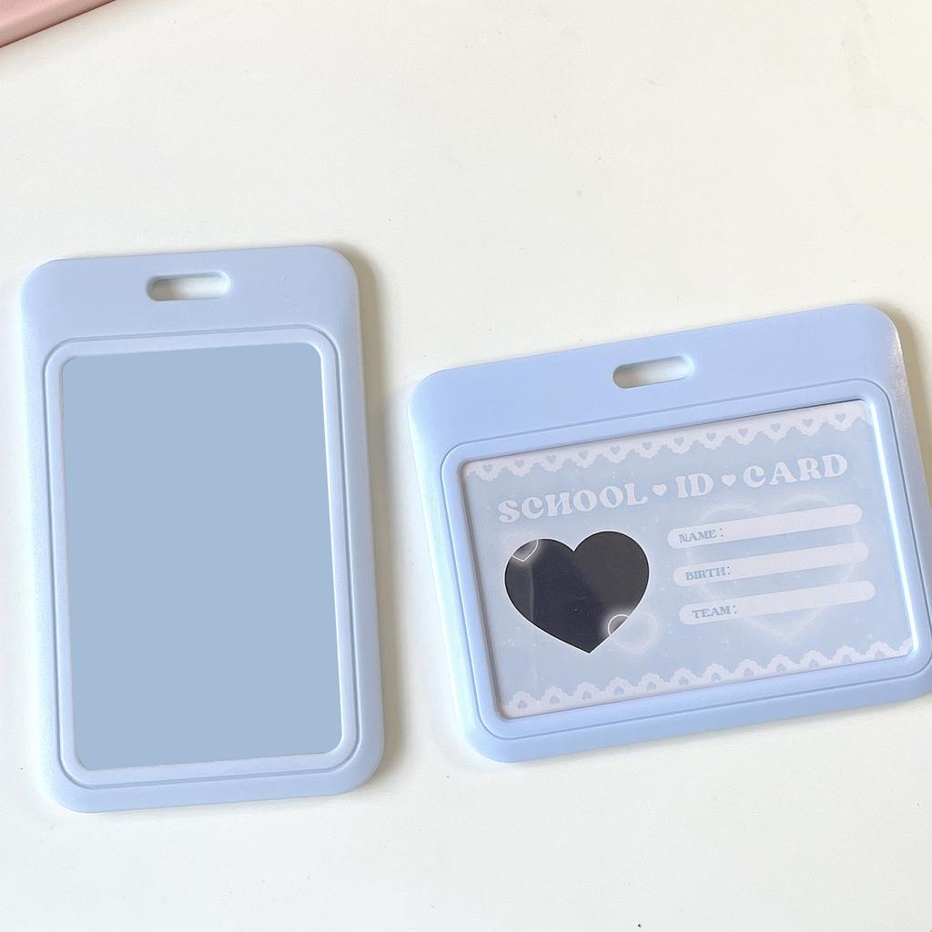 Durable & Waterproof Photocard Holders Keychain ID Badge Holder Bus Card Student School Supplies ID Credit Card Hold