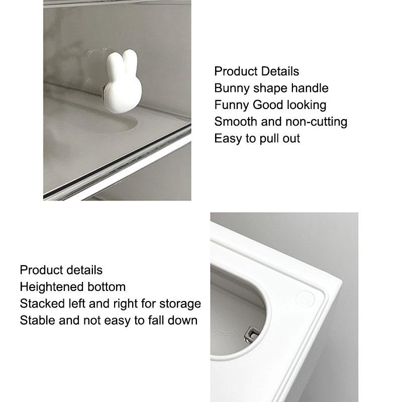 Caja de Cajones Combinada con Asa de Conejo Organizador de Papelería de Escritorio Cajón Multicompartimento Gabinete para Lápices