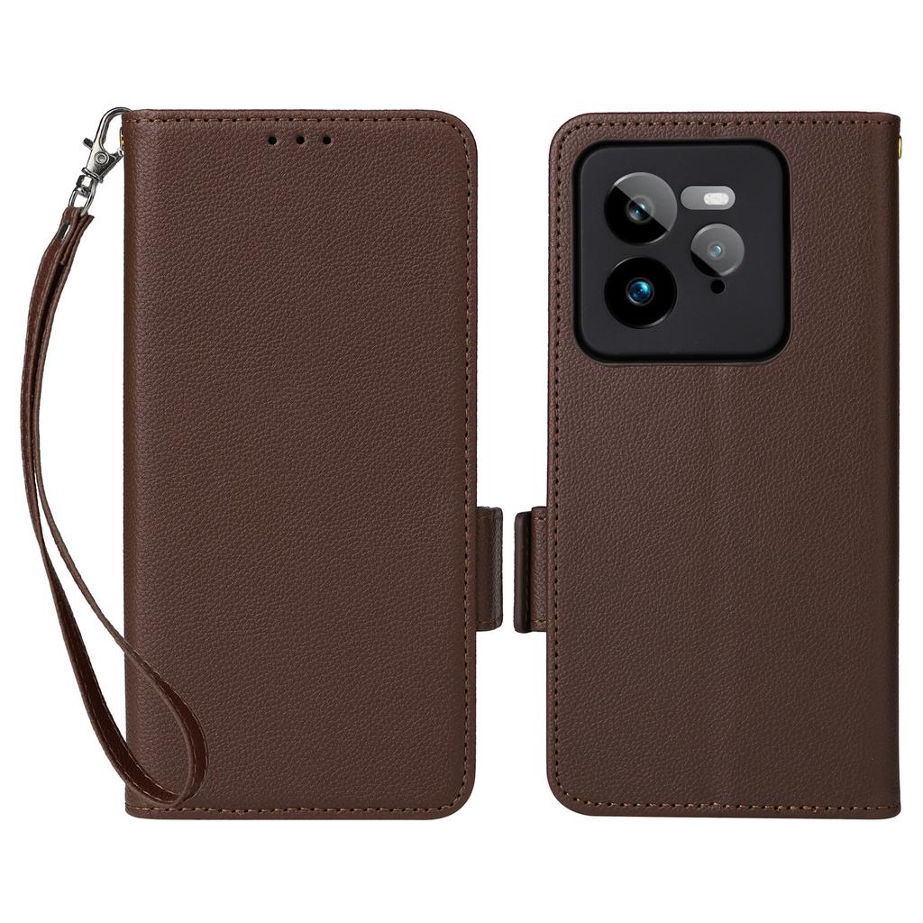 For Realme GT 7 Pro 5G Case with Wrist Strap Litchi Texture PU Leather Wallet Phone Cover