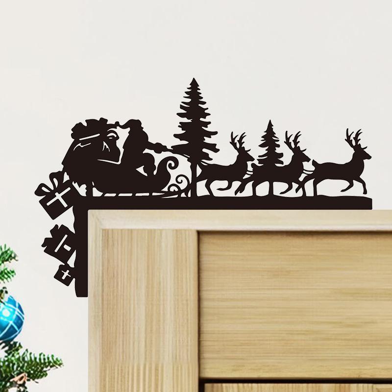 New Christmas atmosphere lintel decoration sticker self-adhesive party door wall sticker elk switch sticker