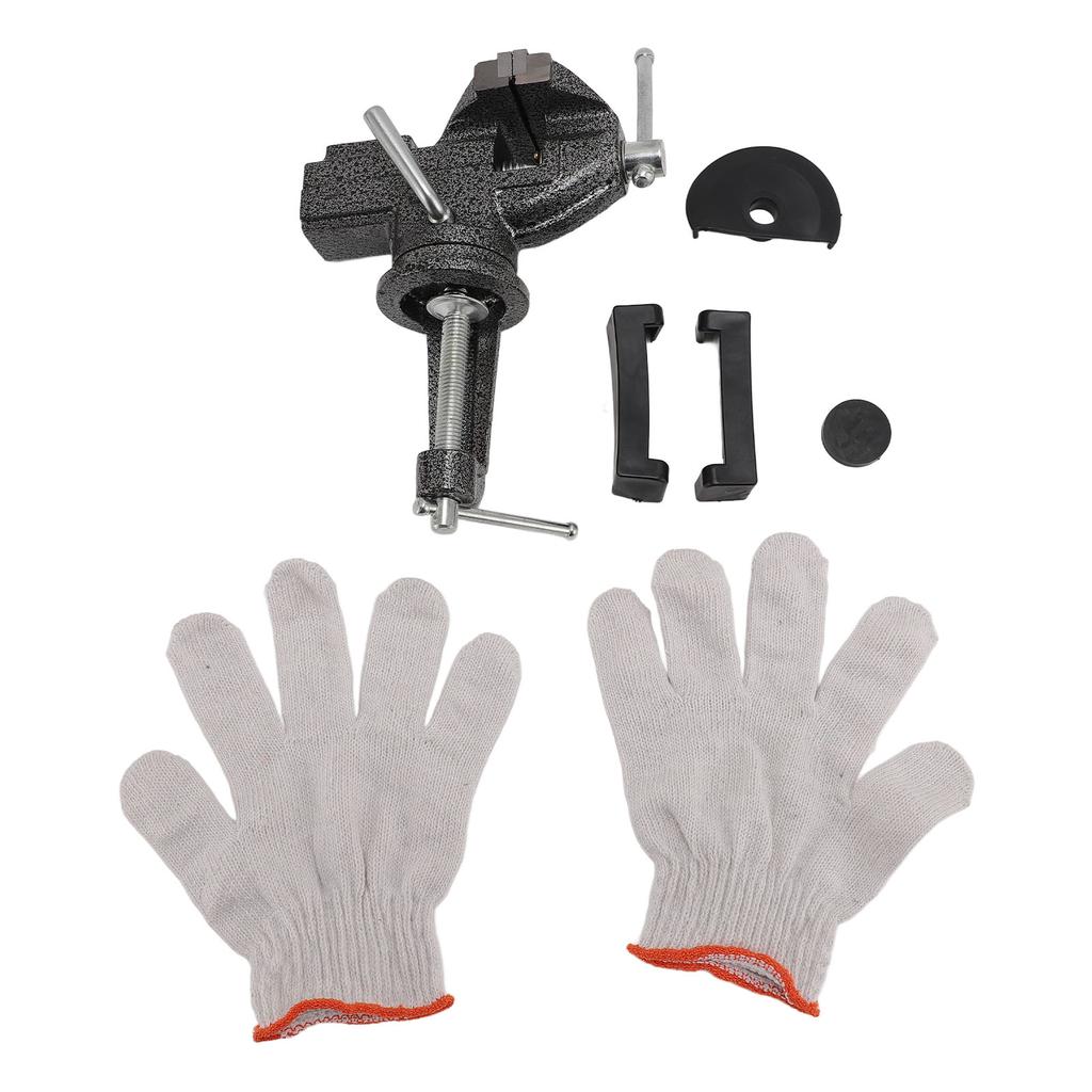 Universal Table Vise Home Clamp On Portable Bench Clamp 360 Degree Swivel Base Black