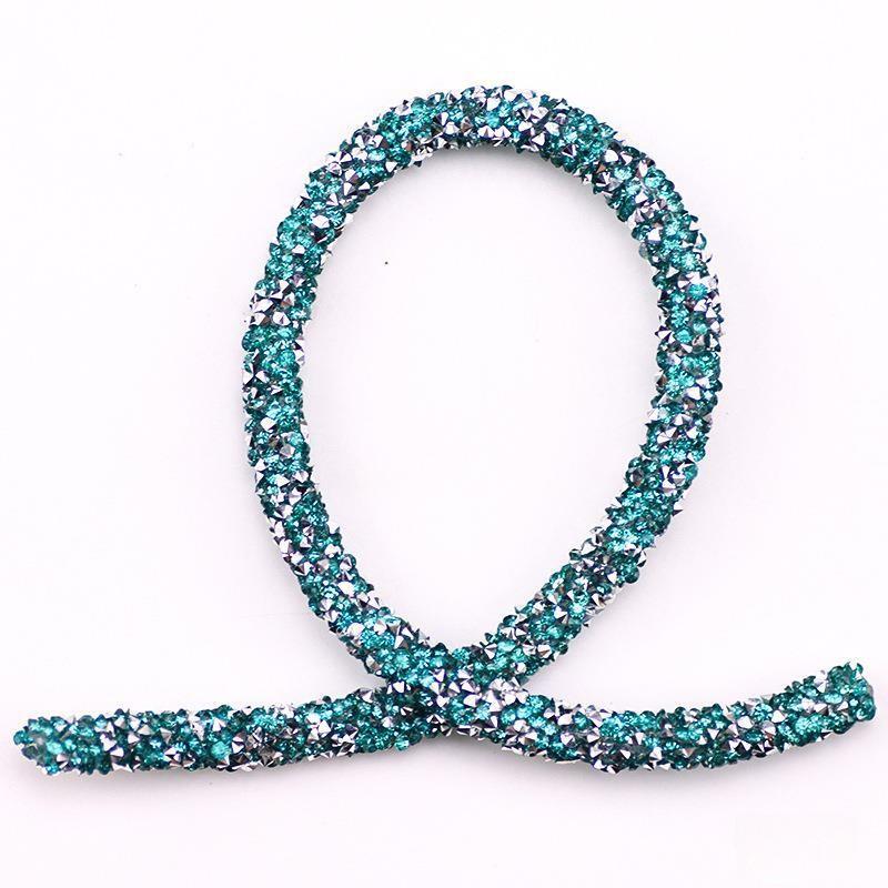 1Yard Rhinestone Tube Trim Resin Cord Sewing Chain for Clothing Shoe Headwear DIY Costume Decoration Applique Craft Accessories