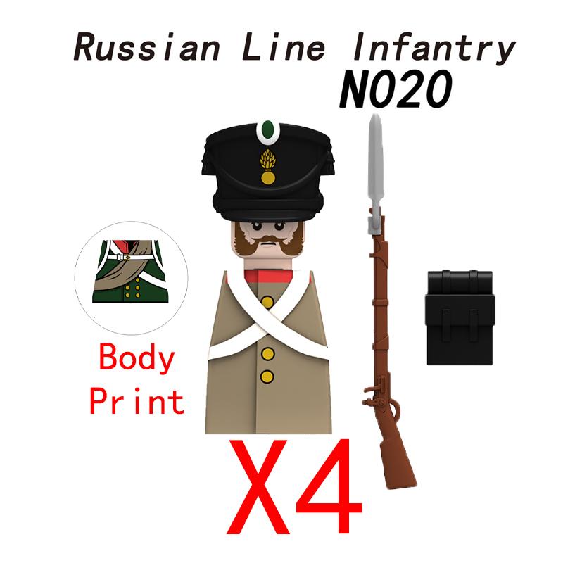 Military Medieval Building Blocks Napoleonic Wars Castle Knight Soldier Figures Weapons Guns British French Army Infantry MOC