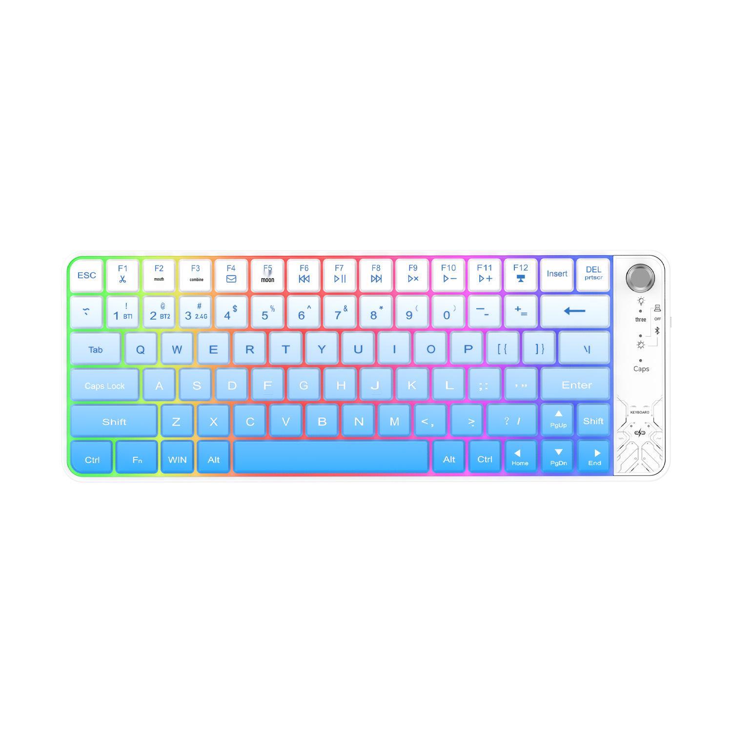 

K27 Ultra-Thin RGB Wireless Bluetooth Gaming Keyboard - Silent, Dual-Mode, Luminous Gradient Colors, Rechargeable.