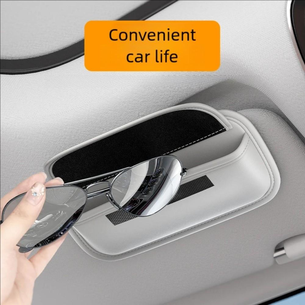 Scratch-Free Car Glasses Case with Hook And Loop Car Sun Visor Glasses Case  Automobile