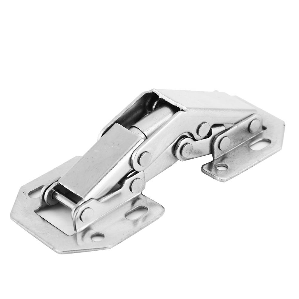 10Pcs Cold Rolled Steel Bridge Shape Punch Cabinet Door Furniture Hinge #1
